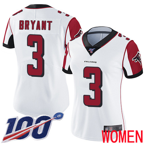 Atlanta Falcons Limited White Women Matt Bryant Road Jersey NFL Football #3 100th Season Vapor Untouchable->atlanta falcons->NFL Jersey